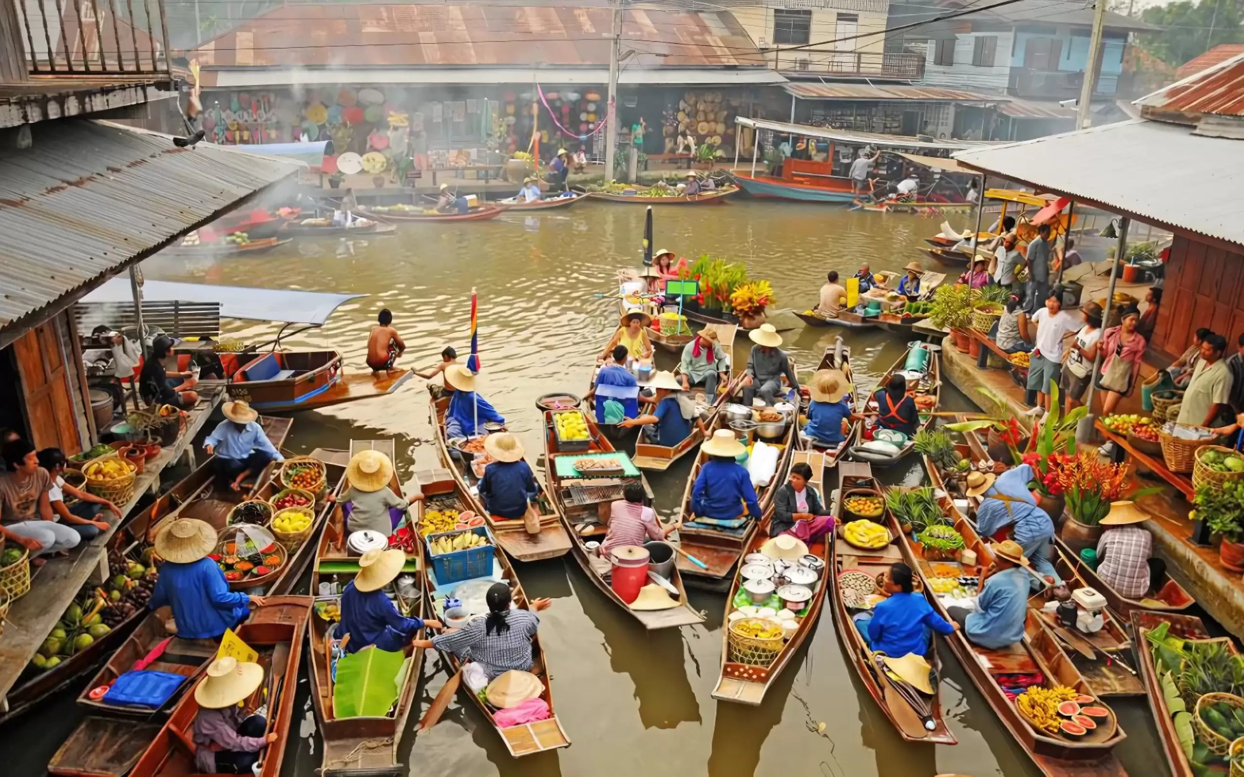 Chợ nổi Damnoen Saduak Thái Lan